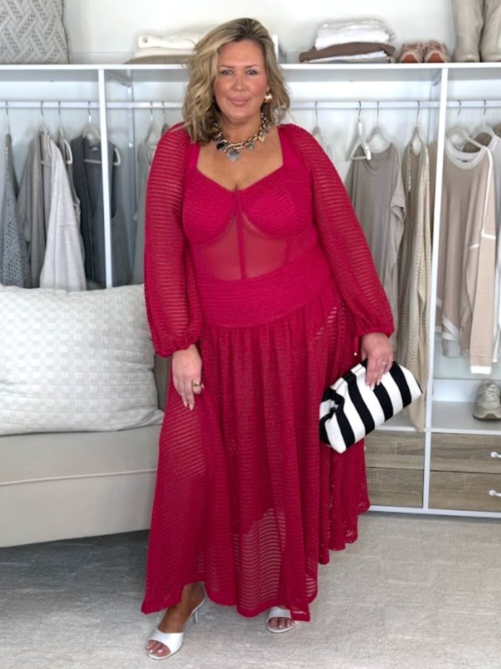 Patbo X Eloquii Corset Waist Maxi Dress